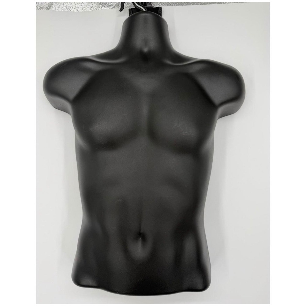 Black Hanging Mannequin Torso Set Male and Female Plastic Clothing Display Forms - Picture 2 of 5